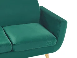 Beliani 3-Istuttava Sohva Irrotettavilla Paallisilla Vihrea Sametti Bernes Best Sale