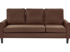 Beliani 3-Istuttava Sohva Ja Rahi Kangas Ruskea Avesta Store