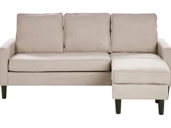 Beliani 3-Istuttava Sohva Ja Rahi Kangas Beige Avesta New