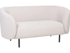 Beliani 2-Istuttava Sohva Kangas Beige/Musta Loen Fashion