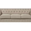 Beliani 3-Istuttava Sohva Kangas Beige Iso Chesterfield Best