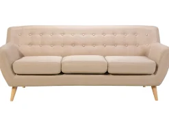 Beliani 3-Istuttava Sohva Kangas Beige Motala Cheap