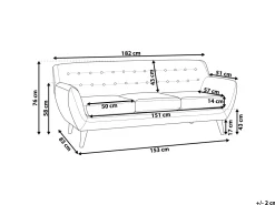 Beliani 3-Istuttava Sohva Kangas Beige Motala Cheap