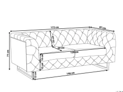 Beliani 2-Istuttava Sohva Kangas Beige Vissland Store