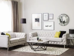 Beliani 2-Istuttava Sohva Kangas Beige Vissland Store