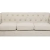 Beliani 3-Istuttava Sohva Kangas Beige Keskikokoinen Chesterfield New