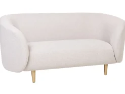 Beliani 2-Istuttava Sohva Kangas Beige/Kulta Loen Cheap