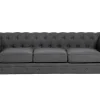 Beliani 3-Istuttava Sohva Kangas Harmaa Chesterfield Clearance
