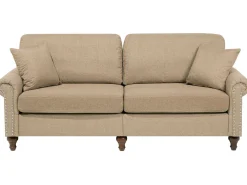 Beliani 3-Istuttava Sohva Kangas Hiekanruskea Otra Clearance