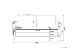 Beliani 2-Istuttava Sohva Kangas Musta Kalmar Flash Sale