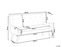 Beliani 2-Istuttava Sohva Kangas Musta Skibby Hot