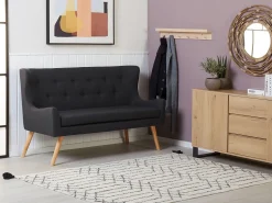 Beliani 2-Istuttava Sohva Kangas Musta Skibby Hot