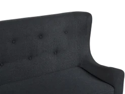 Beliani 2-Istuttava Sohva Kangas Musta Skibby Hot