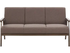 Beliani 3-Istuttava Sohva Kangas Ruskea Asnes New