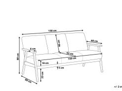 Beliani 3-Istuttava Sohva Kangas Ruskea Asnes New