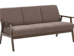 Beliani 3-Istuttava Sohva Kangas Ruskea Asnes New