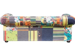 Beliani 3-Istuttava Sohva Kangas Tilkkukuvio Vihrea/Keltainen Chesterfield Shop