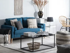 Beliani 2-Istuttava Sohva Kangas Tummansininen Kalmar New