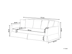 Beliani 3-Istuttava Sohva Kangas Valkoinen Gilja Store