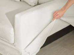 Beliani 3-Istuttava Sohva Kangas Valkoinen Gilja Store