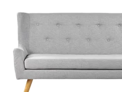 Beliani 2-Istuttava Sohva Kangas Vaaleanharmaa Skibby Cheap