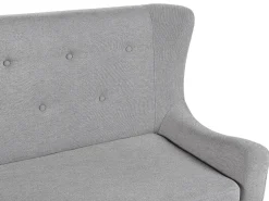 Beliani 2-Istuttava Sohva Kangas Vaaleanharmaa Skibby Cheap