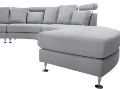 Beliani 7-Istuttava Sohva Kangas Vaaleanharmaa Rotunde Store