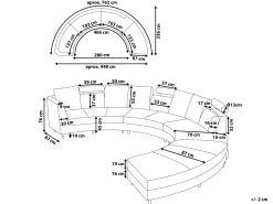Beliani 7-Istuttava Sohva Kangas Vaaleanharmaa Rotunde Store