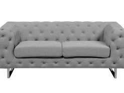 Beliani 2-Istuttava Sohva Kangas Vaaleanharmaa Vissland Shop