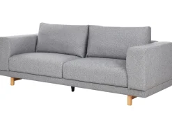 Beliani 3-Istuttava Sohva Kangas Vaaleanharmaa Nivala Shop