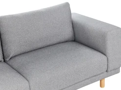 Beliani 3-Istuttava Sohva Kangas Vaaleanharmaa Nivala Shop