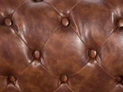 Beliani 3-Istuttava Sohva Keinonahka Kullanruskea Chesterfield Best Sale