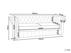 Beliani 3-Istuttava Sohva Keinonahka Kullanruskea Chesterfield Best Sale
