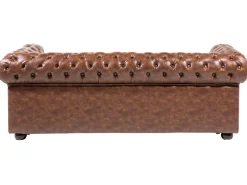 Beliani 3-Istuttava Sohva Keinonahka Kullanruskea Chesterfield Best Sale