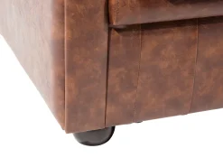 Beliani 3-Istuttava Sohva Keinonahka Kullanruskea Chesterfield Best Sale