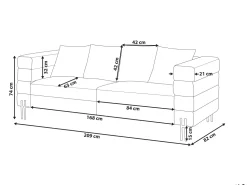 Beliani 3-Istuttava Sohva Keinonahka Ruskea Granna New