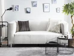 Beliani 3-Istuttava Sohva Keinonahkainen Valkoinen Floro Shop