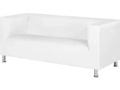 Beliani 3-Istuttava Sohva Keinonahkainen Valkoinen Floro Shop