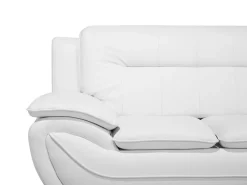 Beliani 2-Istuttava Sohva Keinonahkainen Valkoinen Leira Outlet