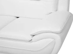 Beliani 2-Istuttava Sohva Keinonahkainen Valkoinen Leira Outlet