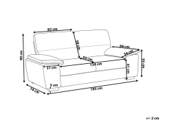 Beliani 3-Istuttava Sohva Keinonahka Musta Vogar Best Sale