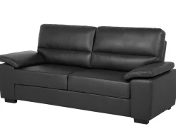 Beliani 3-Istuttava Sohva Keinonahka Musta Vogar Best Sale