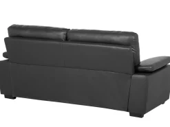 Beliani 3-Istuttava Sohva Keinonahka Musta Vogar Best Sale
