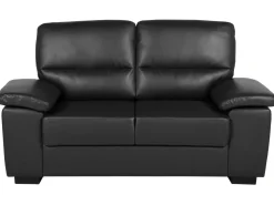 Beliani 2-Istuttava Sohva Keinonahka Musta Vogar Cheap