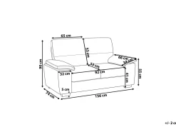 Beliani 2-Istuttava Sohva Keinonahka Musta Vogar Cheap