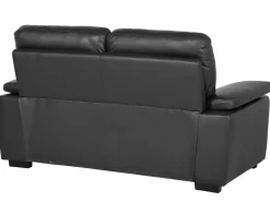 Beliani 2-Istuttava Sohva Keinonahka Musta Vogar Cheap