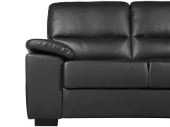 Beliani 2-Istuttava Sohva Keinonahka Musta Vogar Cheap