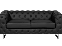 Beliani 2-Istuttava Sohva Musta Vissland Best