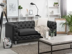 Beliani 2-Istuttava Sohva Musta Vissland Best