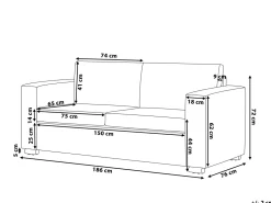 Beliani 3-Istuttava Sohva Nahka Kermanvalkoinen Helsinki Discount